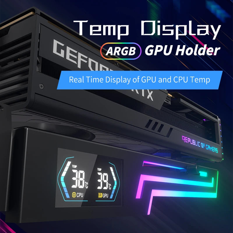 GPU Holder con indicador de temperatura ARGB Power Train Z-X6 (compatible con AURA SYNC)