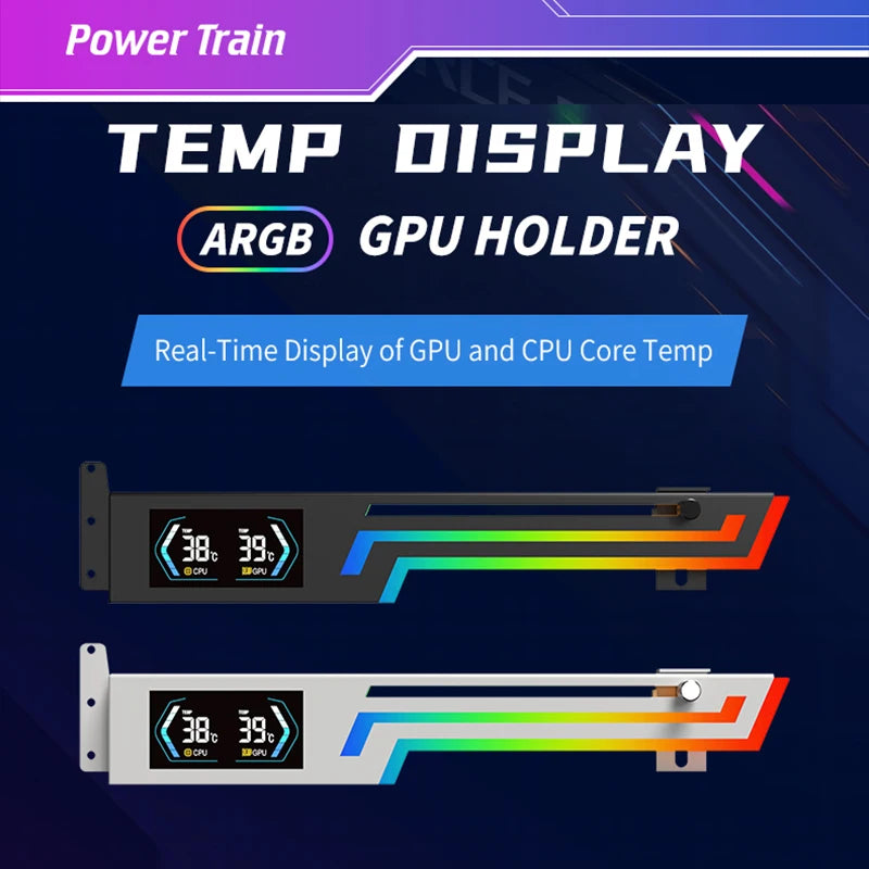GPU Holder con indicador de temperatura ARGB Power Train Z-X6 (compatible con AURA SYNC)